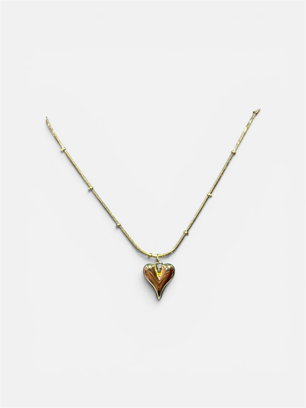 18K Gold Plated Puffy Heart Pendant Necklace