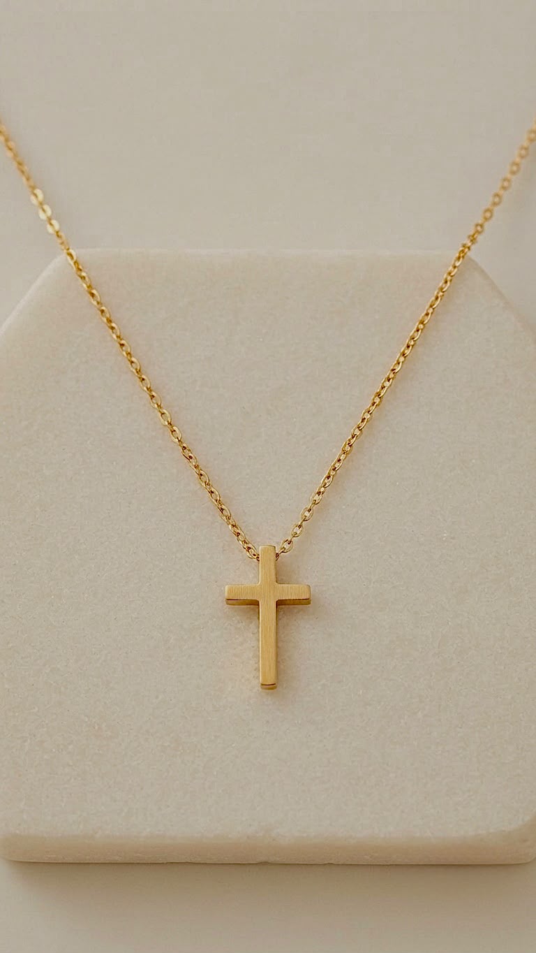Minimal Gold Cross Necklace