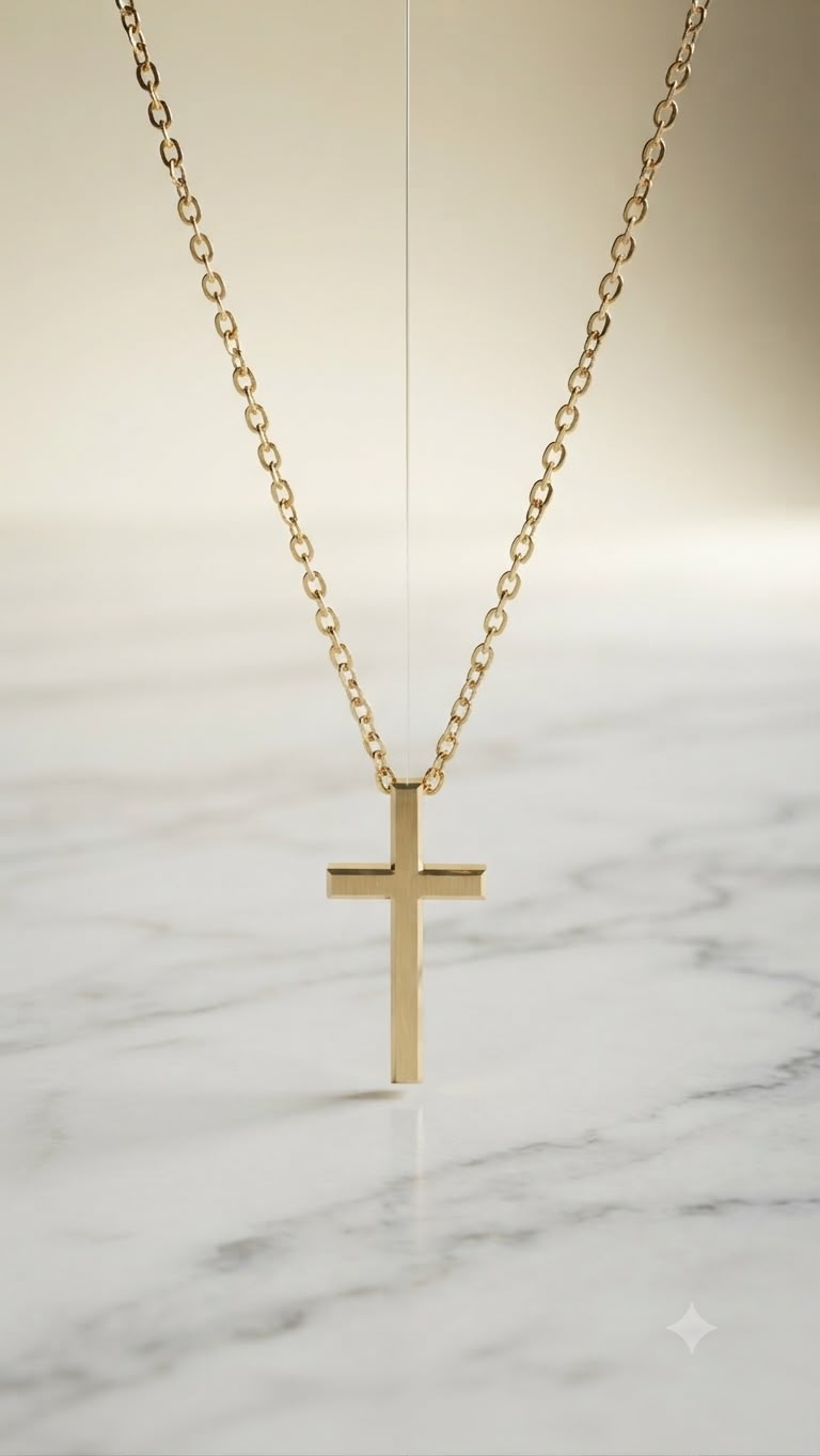 Classic Gold Cross Pendant Necklace